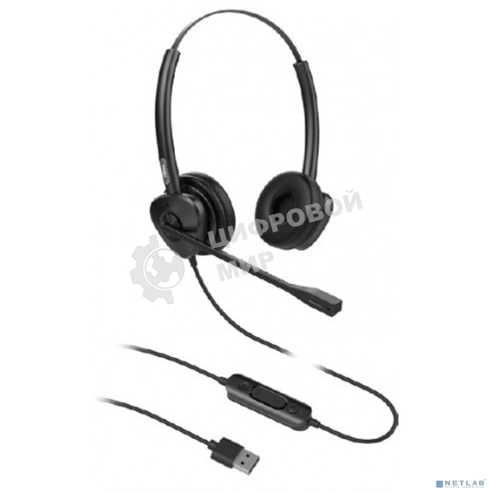 Гарнитура проводная бинауральная USB-гарнитура Fanvil, HT302-U, стерео, HD звук, USB