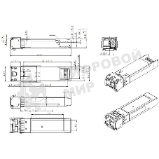 Модуль SNR SFP+ WDM, дальность до 3км (5dB), 1270нм