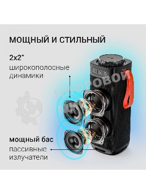 Портативная колонка Digma D-PS1522 черный 60W 2.0 BT 10м 3000mAh