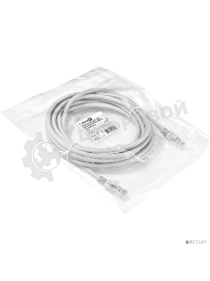 Патч-корд LSZH ExeGate EX290422RUS UTP-RJ45-RJ45-5e-10M-LSZH-GY, UTP, cat.5e, 10м, серый