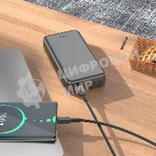 Мобильный аккумулятор Hoco J100A 20000mAh 2.1A 2xUSB-A черный
