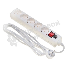 Сетевой фильтр Buro Сетевой фильтр, 5 розеток, 3 метра, белый