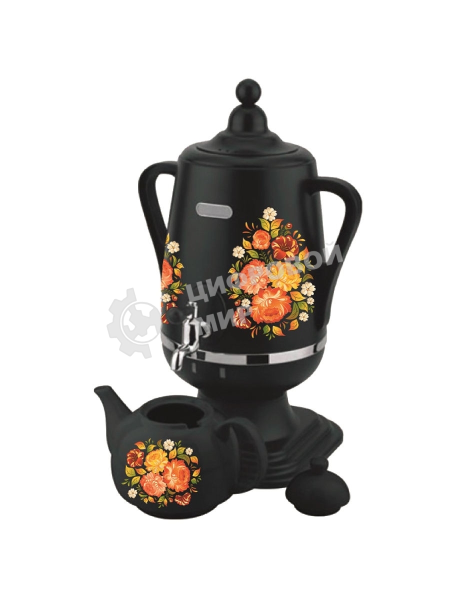 Самовар Добрыня DO-430 (4,0 л.) ЖОСТОВО чер/кер. з. (1 л)