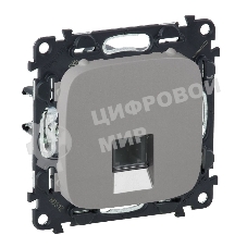 Телефонная розетка RJ11 одиночная.С лицевой панелью.Алюминий