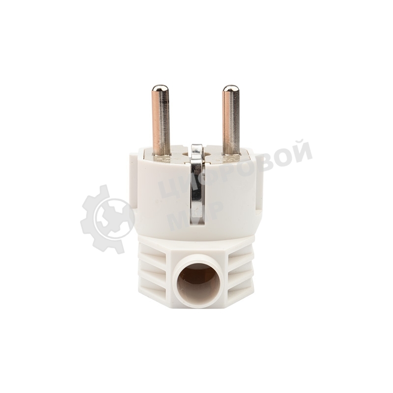 Вилка Евро Rexant угловая с з/к 16А белая