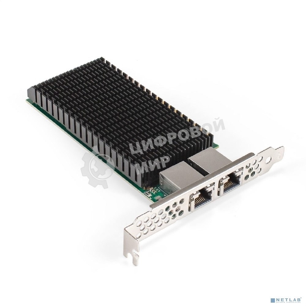 Сетевой адаптер ExeGate EXE-X540-T2 (PCI-E x8 v3.0, порты 2xRJ45 (медные), 10Gb/s (10/5/2.5/1Gb/s, 100Mb/s), Server NIC Intel Chipset X540-AT2)