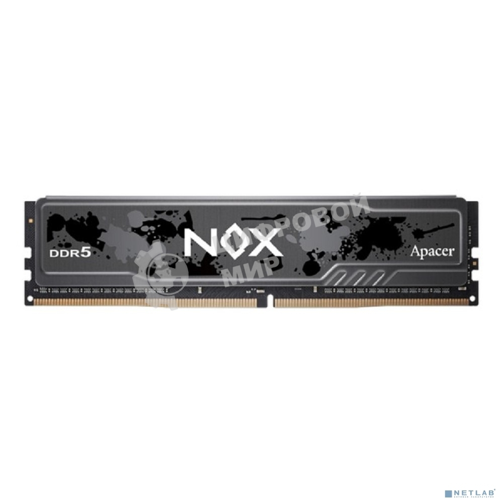 Оперативная память Apacer Nox, DDR5, 16GB (1x16 GB), 5600 MHz, CL40, DIMM, радиатор, серый, черный