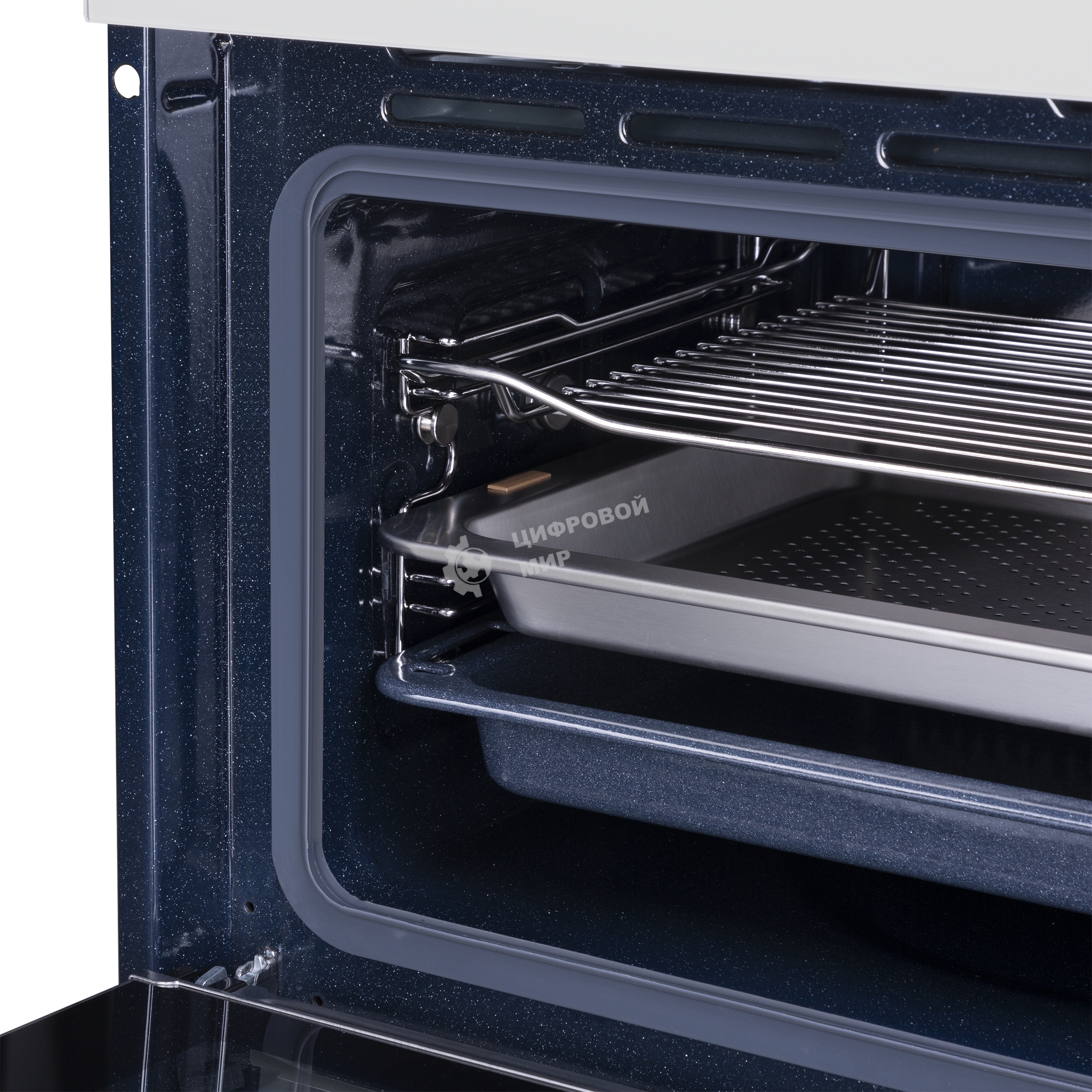 Духовой Шкаф электрический с паром Maunfeld MCMO5016STGW, 50л, дверца с 2 стеклами, белый