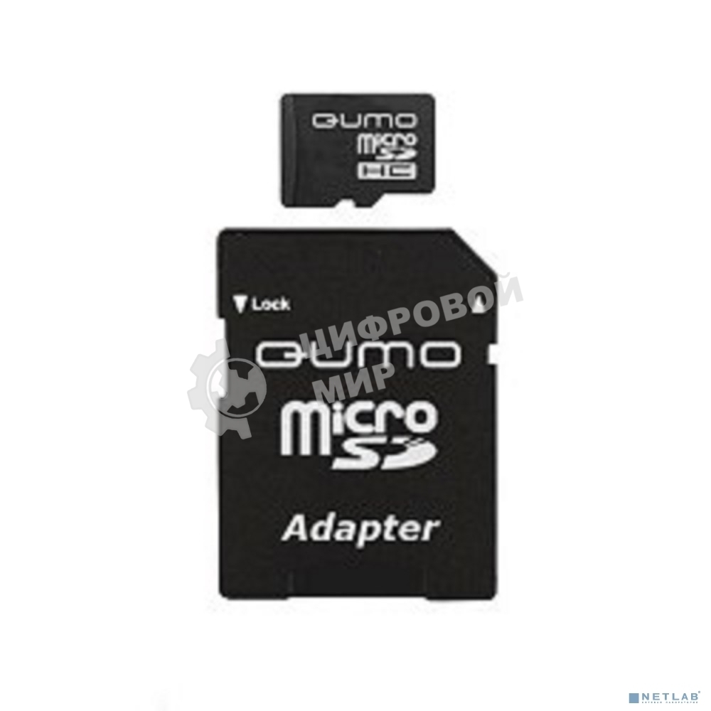 Флеш карта QUMO QM8GMICSDHC10 8Gb MicroSDHC Class 10, SD adapter
