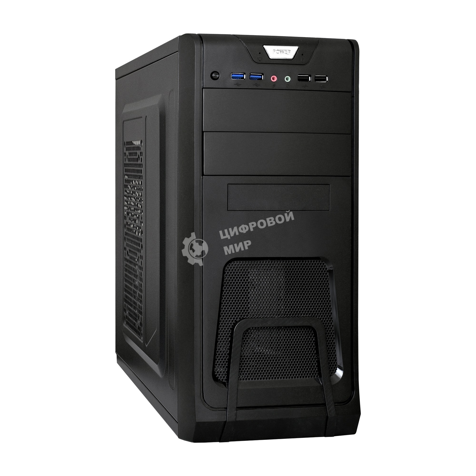 Компьютерный корпус Miditower ExeGate CP-603 Black, ATX, (без БП), 2хUSB+2хUSB 3.0, Audio