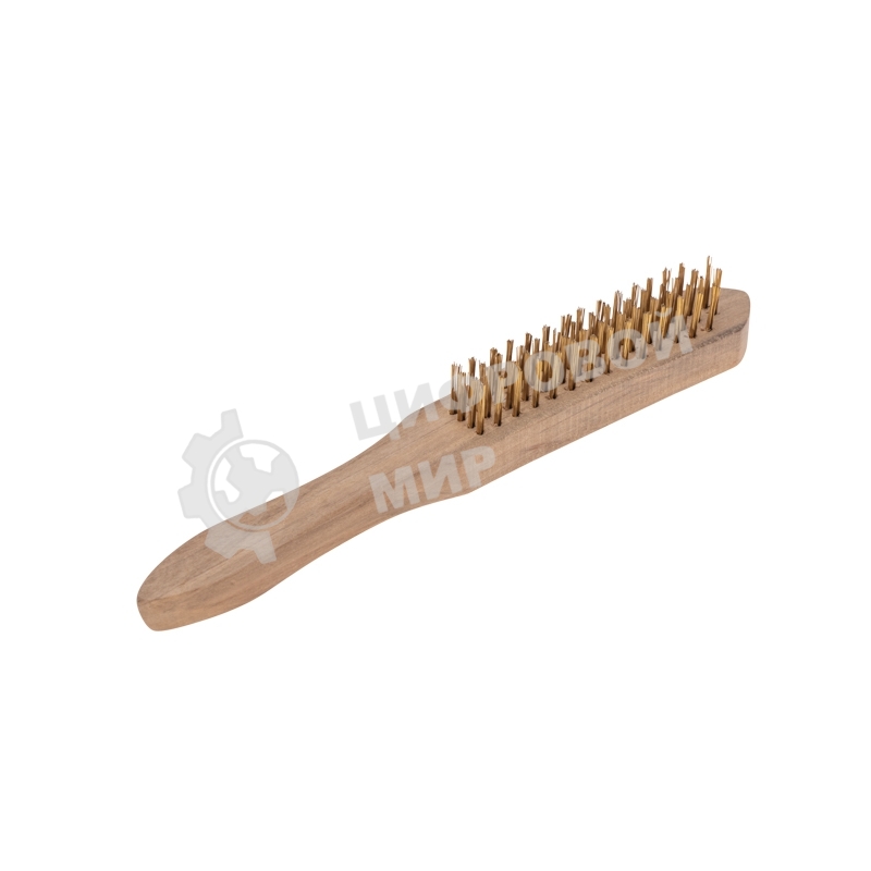 Щетка по металлу Kranz с деревянной ручкой, 4 ряда, 280мм