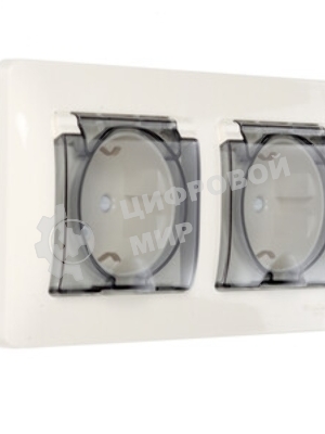 Розетка 2-ая с/з, со шторками, в сборе, IP44 GSL000247 Schneider Electric Glossa Бежевый