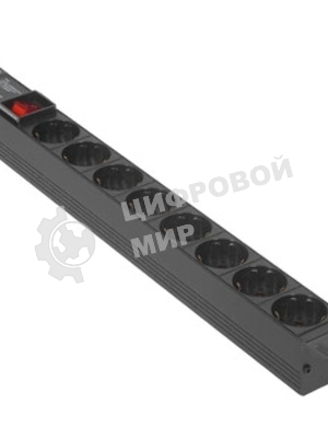 Блок розеток горизонтальный ExeGate ServerPro PDU-19H803 Al-8S-EU2-SW, 19