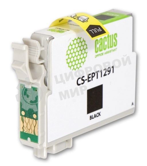 Картридж струйный Cactus CS-EPT1291 (T1291) черный (15 мл) для Epson Stylus Office B42/BX305/BX305F/BX320/BX525/BX625/SX420/SX425/SX525/SX620