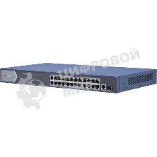 Коммутатор Hikvision DS-3E0526P-E 25G 1SFP 24PoE+ 270W неуправляемый