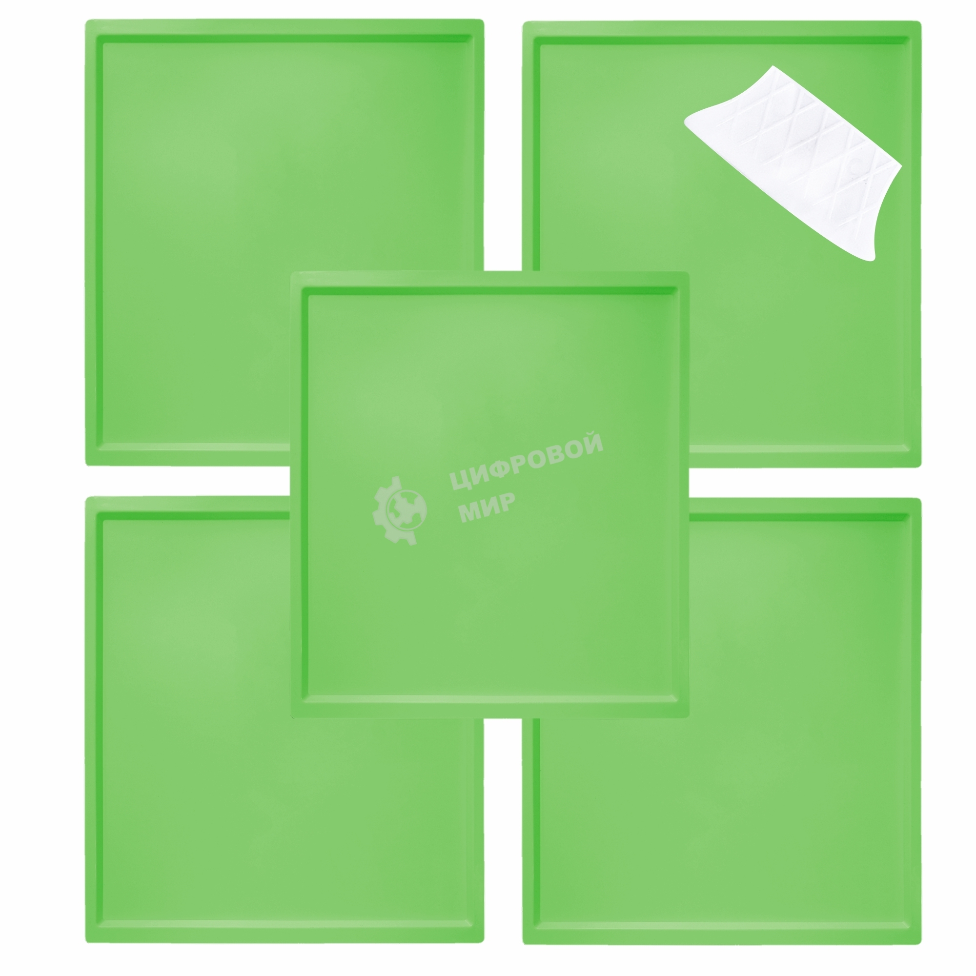 Поддон для пастилы Pullman PL-010203-5 зеленый 5шт+лопатка универс. прямоугольный р-р 327х288х6,6мм