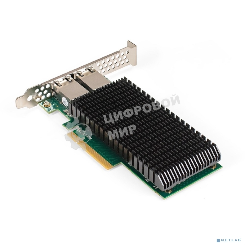 Сетевой адаптер ExeGate EXE-X540-T2 (PCI-E x8 v3.0, порты 2xRJ45 (медные), 10Gb/s (10/5/2.5/1Gb/s, 100Mb/s), Server NIC Intel Chipset X540-AT2)