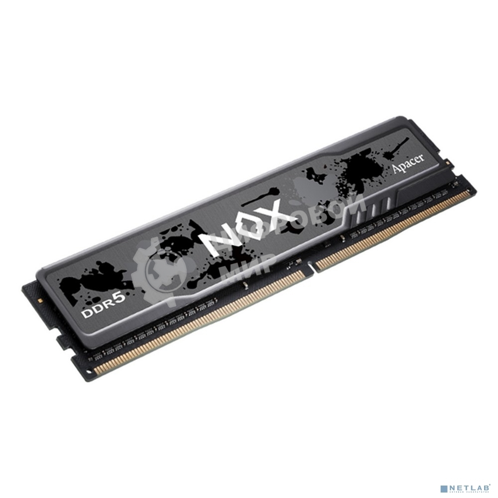 Оперативная память Apacer Nox, DDR5, 16GB (1x16 GB), 5600 MHz, CL40, DIMM, радиатор, серый, черный