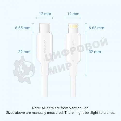 Кабель Vention USB 2.0 CM/Lightning 8M для iPad/iPhone 3A - 1м. черный