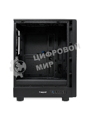 Компьютерный корпус без блока питания HSPD M510, Mesh Mid Tower, черный, TG, 0.5 SPCC, no fans ATX, mATX, mITX 180/280/160мм 1x2.5