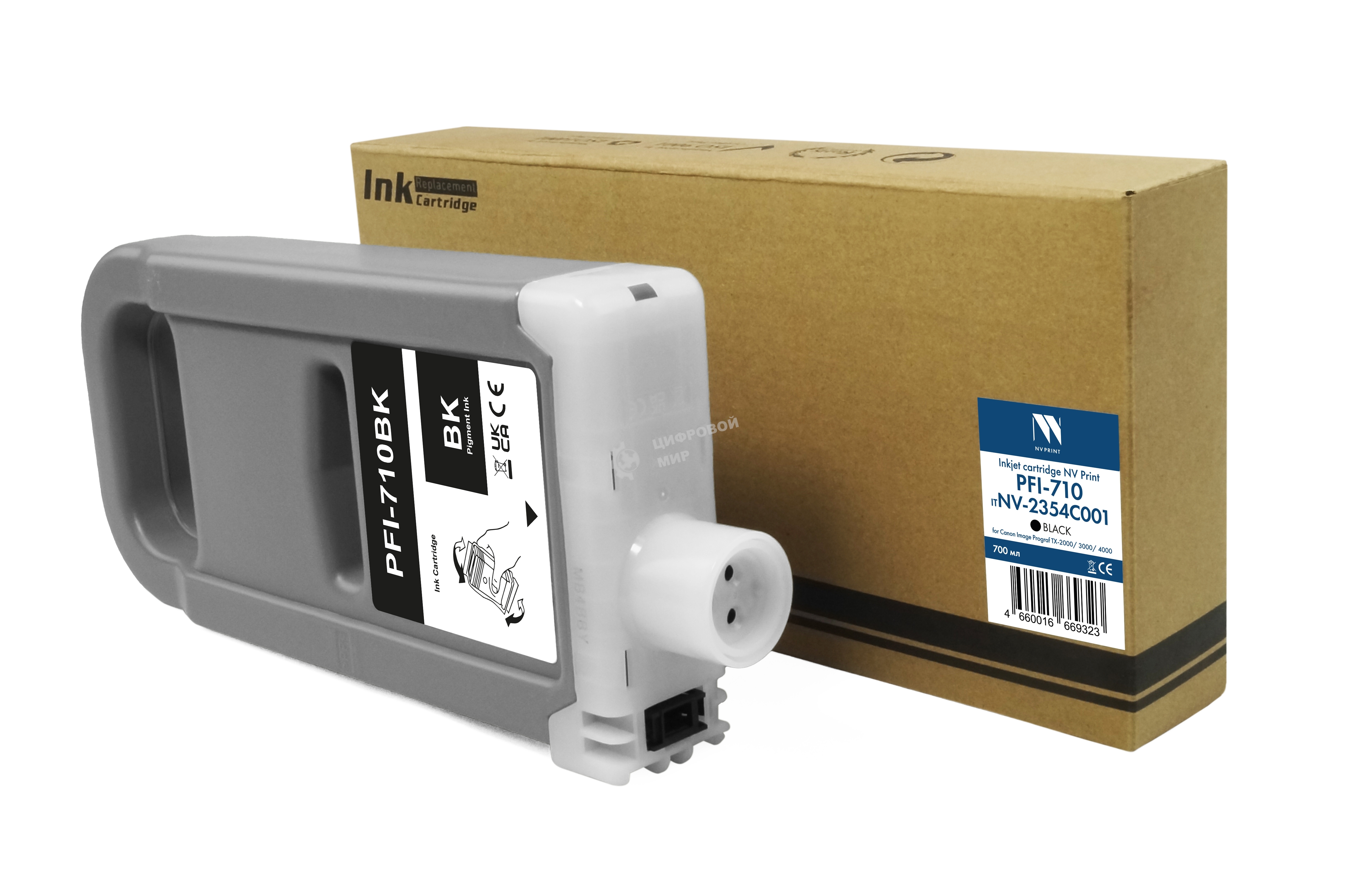 Картридж струйный NVPrint PFI-710BK (NV-2354C001) Black для Canon ImagePrograf TX-2000/3000/4000 (700 мл) совместимый