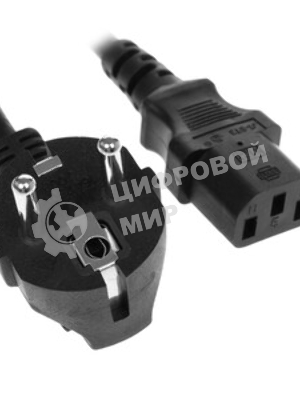 Кабель питания Cablexpert PC-186-1-3M, 3м, Schuko- C13, 3x1кв.мм, черный, с заземлением, пакет