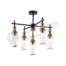 Люстра Ambrella light LH55256/5 BK/BS/CL черный/латунь/прозрачный E14*5 max 40W D520*520