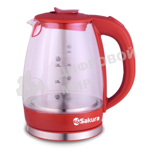 Чайник электрический Sakura SA-2717R 1.7 л, стекл подсв