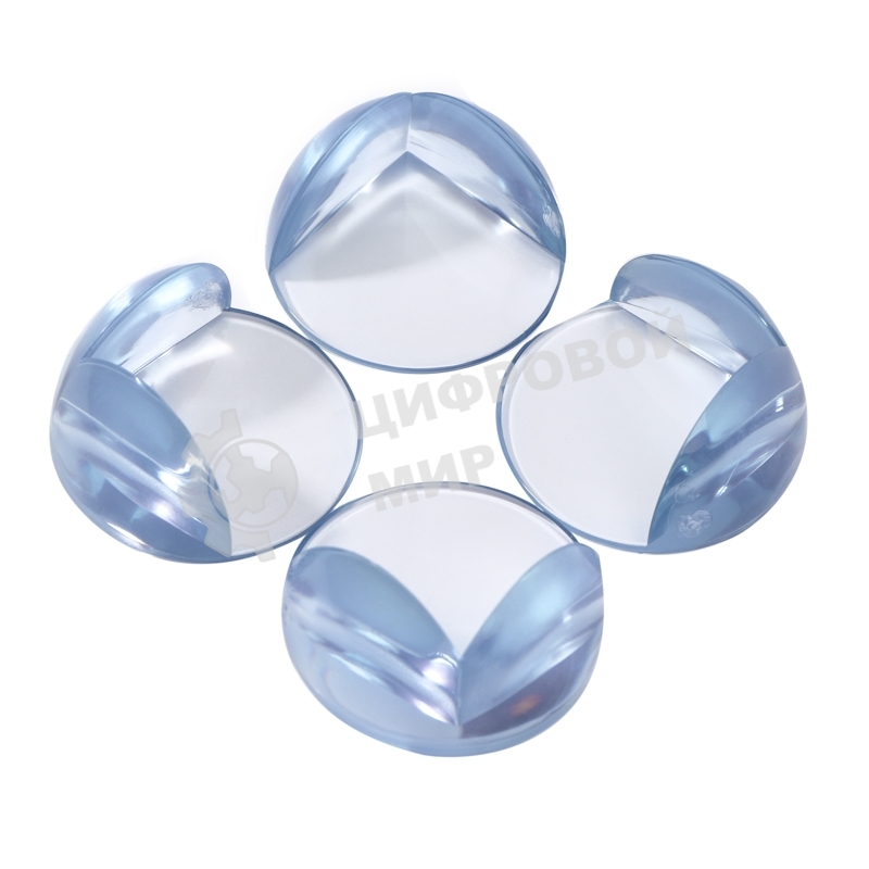 Прозрачные круглые накладки-протекторы для мебели (4.2x4.2x1.5 см). 4 шт.