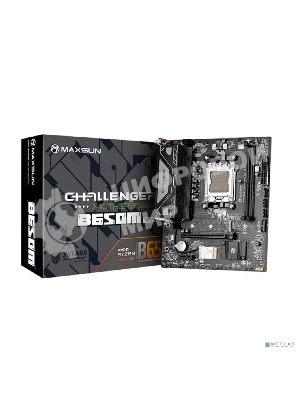 Материнская плата Maxsun MS-Challenger B650M WIFI V2, AM5, AMD B650, 2xDDR5, 3xSATA, 1xM.2 (PCIe 4.0 x4), 1xPCIe 4.0 x16, 1xPCIe 3.0 x1, 1xDP, 1xHDMI, 1x1Gb LAN, Wi-Fi 5, Bluetooth 4.2, 4xUSB-A 5Gbps, 2xUSB-A 2.0, 3x3.5 мм, 5.1, mATX