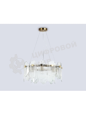 Светильник Ambrella light LH31251/6 BS/CL латунь/прозрачный E14*6 max 40W D510*270