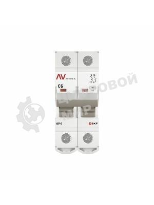 Выключатель автоматический Averes AV-6 2P 6A (C) 6kA