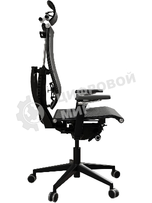 Кресло руководителя эргономичное Метта Yoga Spine Black Edition черный сиденье черный сетка с подголов. крестов.5-луч. металл хром