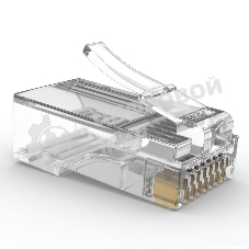 Вилка RJ-45 (8P8C) LC-PTU-01/100 универсальная. cat.5e. со сквозным отверстием(100 шт.)