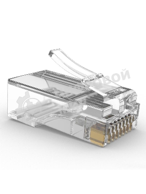 Вилка RJ-45 (8P8C) LC-PTU-01/100 универсальная. cat.5e. со сквозным отверстием(100 шт.)