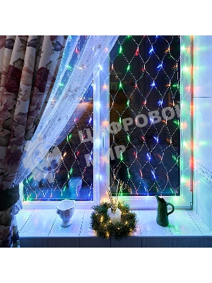 Гирлянда Neon-night Сеть с контроллером 1.5х1.5м 150 LED мульти. прозрачный провод 12Вт 220В IP20