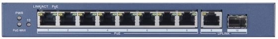 Коммутатор Hikvision DS-3E0510P-E 9G 1SFP 8PoE+ 110W неуправляемый