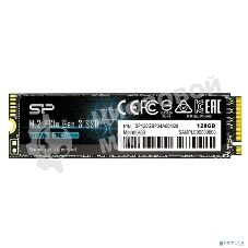 Накопитель SSD Silicon Power P34A60, 128Gb, PCIe 3.0 x4, M.2 2280, NVMe, R/W 2200/1600