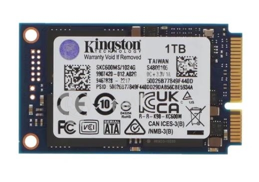 Накопитель SSD Kingston KC600, 1Tb, mSATA, R/W 550/520