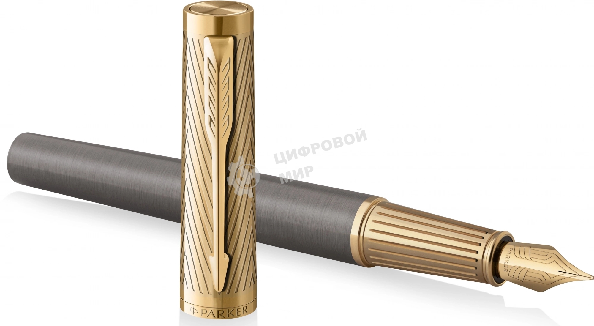 Ручка перьевая Parker Ingenuity Pioneers F571 (2200949) Arrow Grey GT, F, подарочная коробка