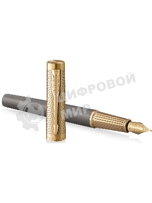 Ручка перьевая Parker Ingenuity Pioneers F571 (2200949) Arrow Grey GT, F, подарочная коробка