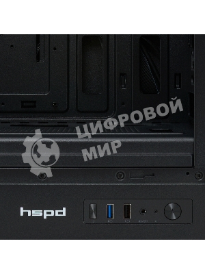 Компьютерный корпус без блока питания HSPD M510, Mesh Mid Tower, черный, TG, 0.5 SPCC, no fans ATX, mATX, mITX 180/280/160мм 1x2.5