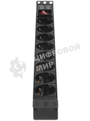 Блок розеток горизонтальный ExeGate ServerPro PDU-19H804 Al-8S-EU2.5-SW, 19