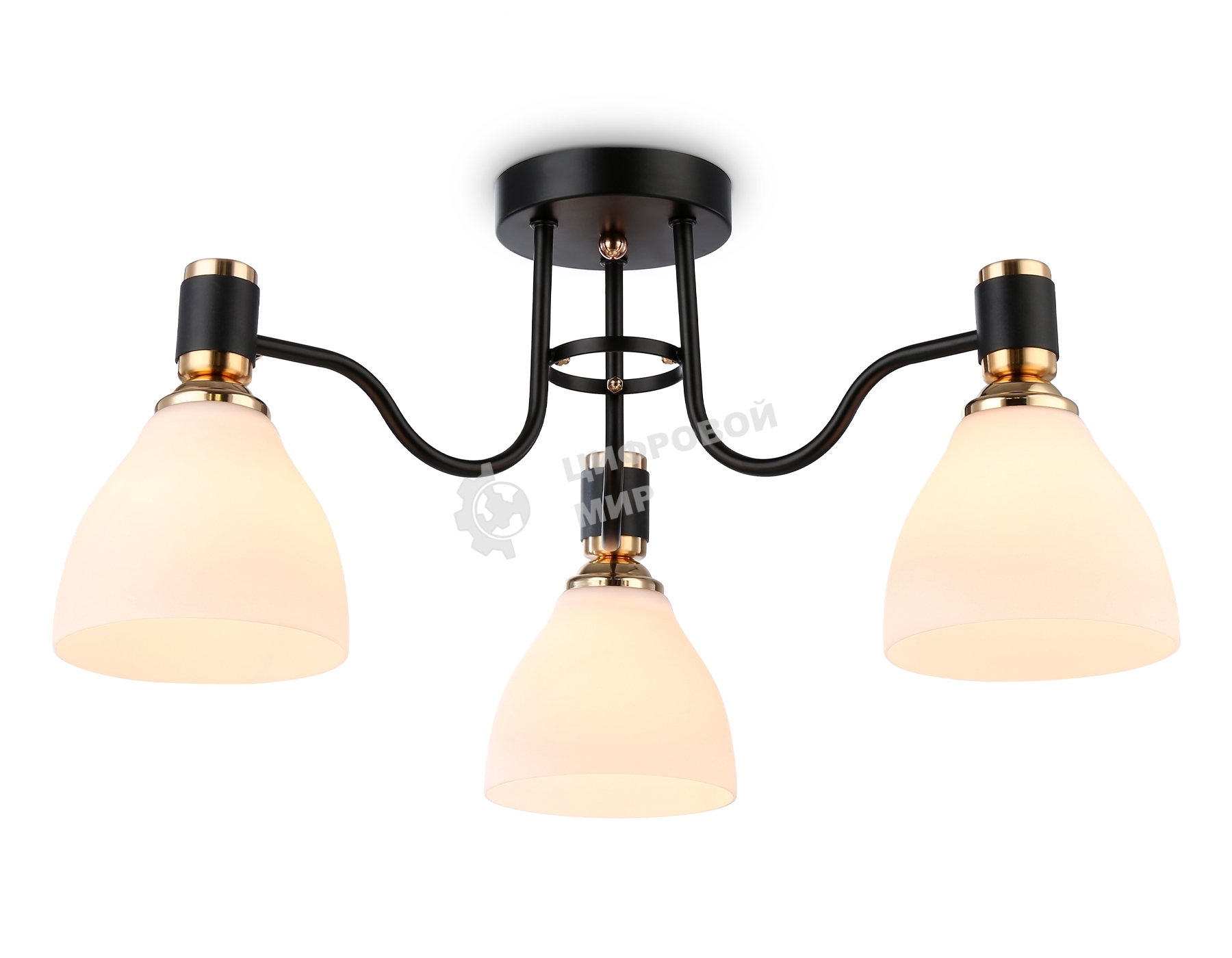 Светильник Ambrella light TR303303/3 BK/GD/FR черный/золото/белый матовый E27*3 max 60W D600*270