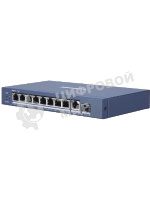 Коммутатор Hikvision DS-3E0510P-E 9G 1SFP 8PoE+ 110W неуправляемый