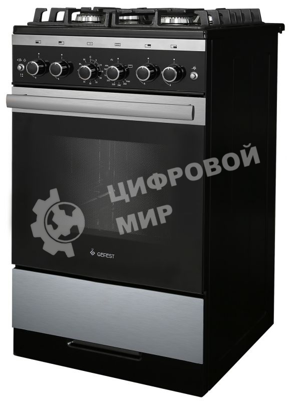 Плита газовая Gefest 5500-02 0069 серебристый/черный, конфорок 4 шт, духовка 52 л, 50 см x 85 см x 58.5 см
