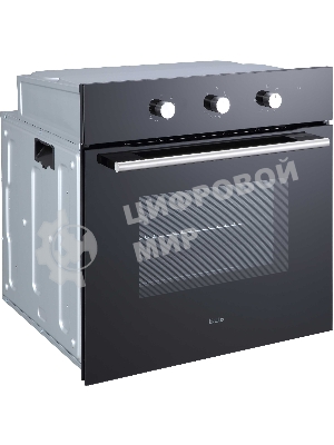 Духовой шкаф встраиваемый полноразмерный Evelux EO 620 B, 60 см, 8 режимов, 65л, черное стекло