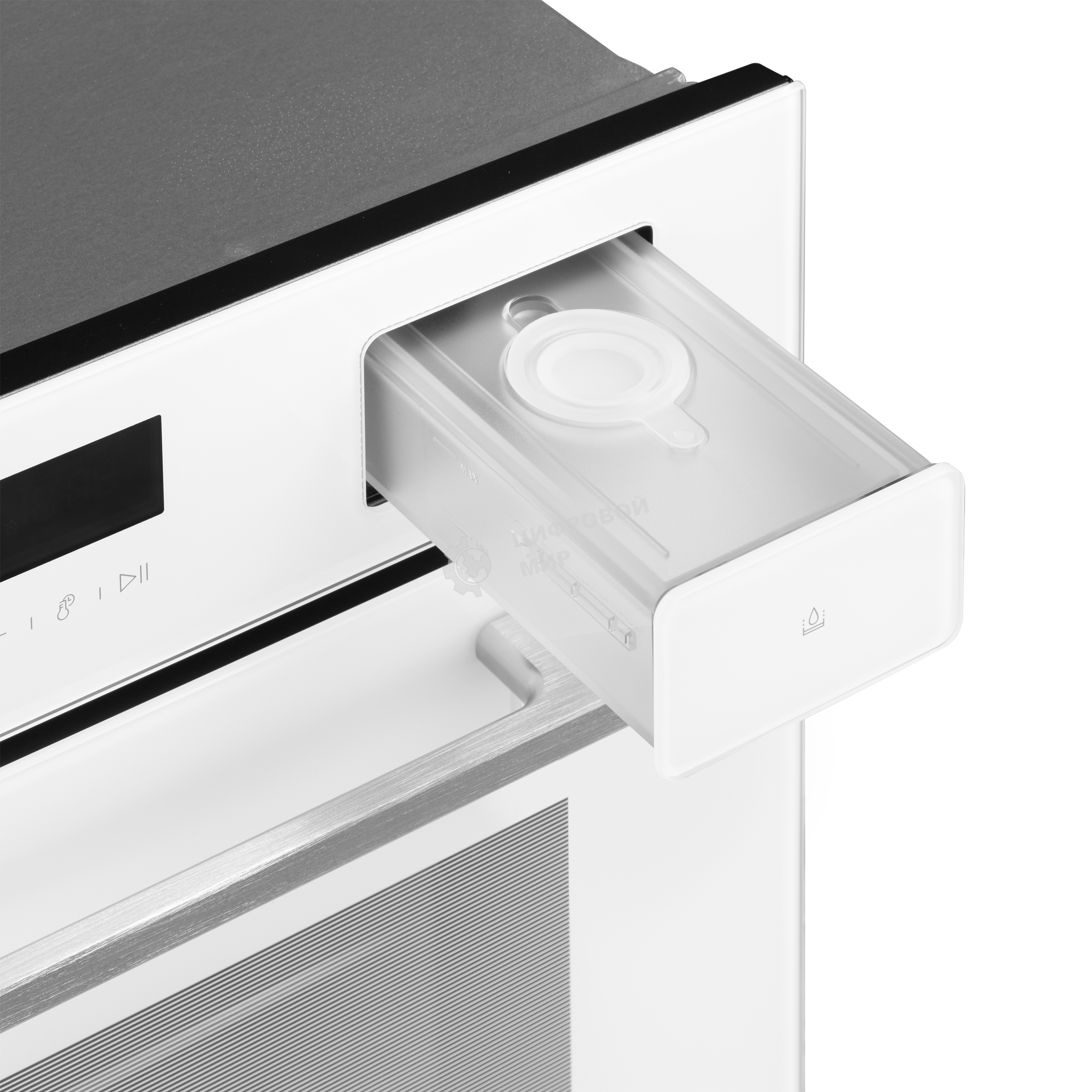 Духовой Шкаф электрический с паром Maunfeld MCMO5016STGW, 50л, дверца с 2 стеклами, белый