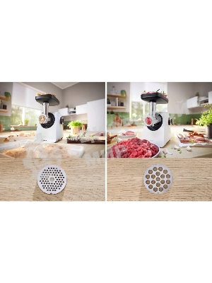 Мясорубка электрическая Bosch MFWS420W белый, 1900 Вт, 2.5 кг/мин, реверс, насадки - 3