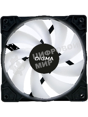 Вентилятор для корпуса Digma DFAN-FRGb1 черный, 120 мм, 1200 об/мин, 23 дБ, 4 pin